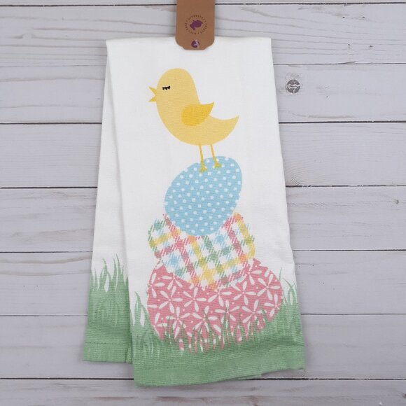 Kitchen Dish Towel Easter Egg Stack Chick Dual Purpose - Picture 1 of 3